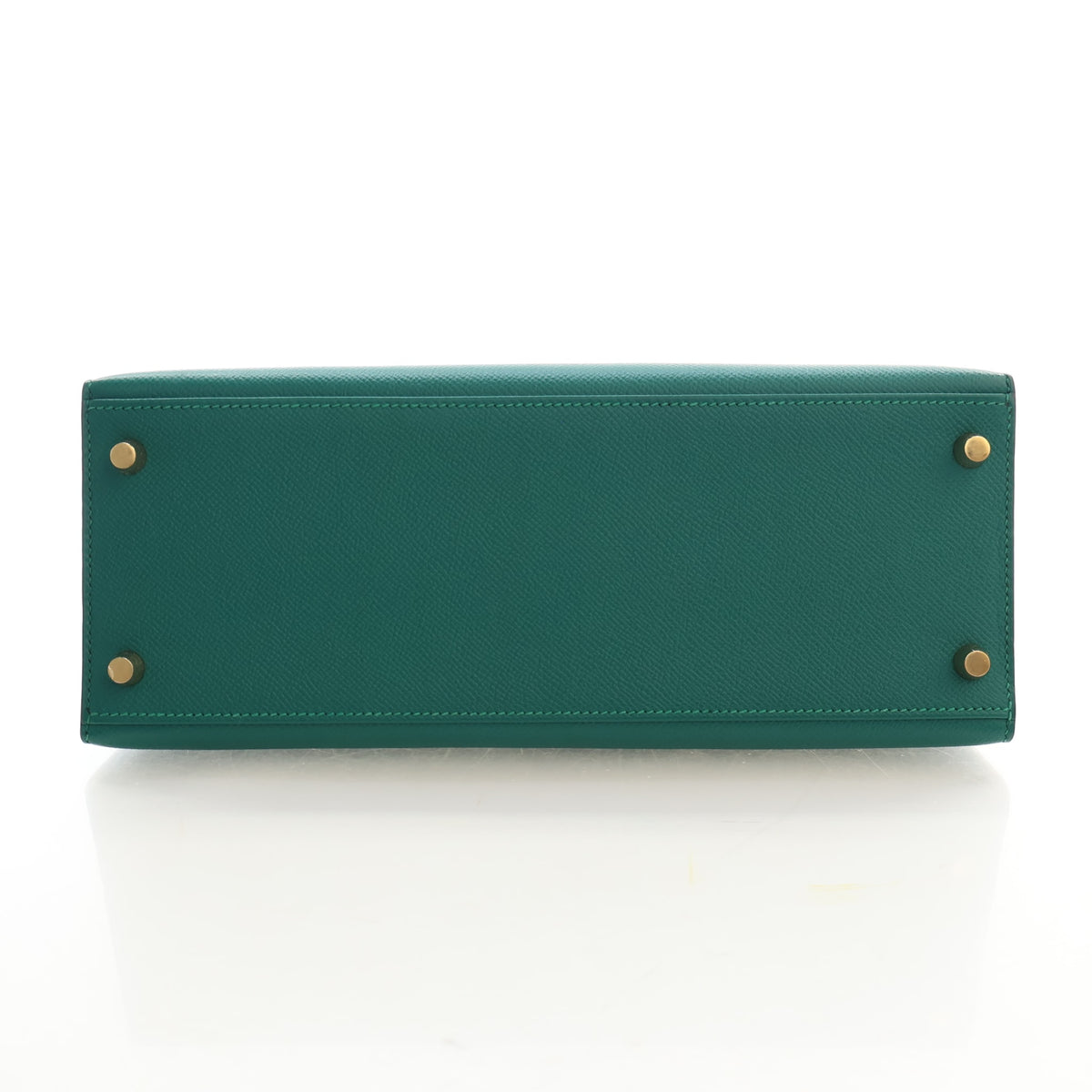 Pre-Owned Hermès Kelly 28 Malachite Epsom Leather, base and feet view, photo 10 of 19