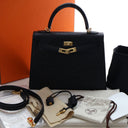 Hermes Noir Ostrich Sellier...