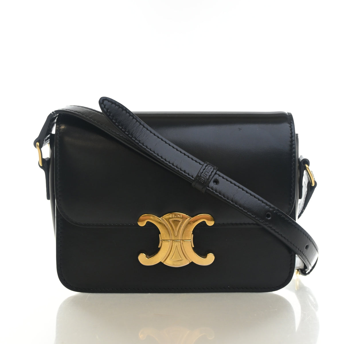 Celine Teen Calfskin Triomphe Flap Bag, photo 1 of 15