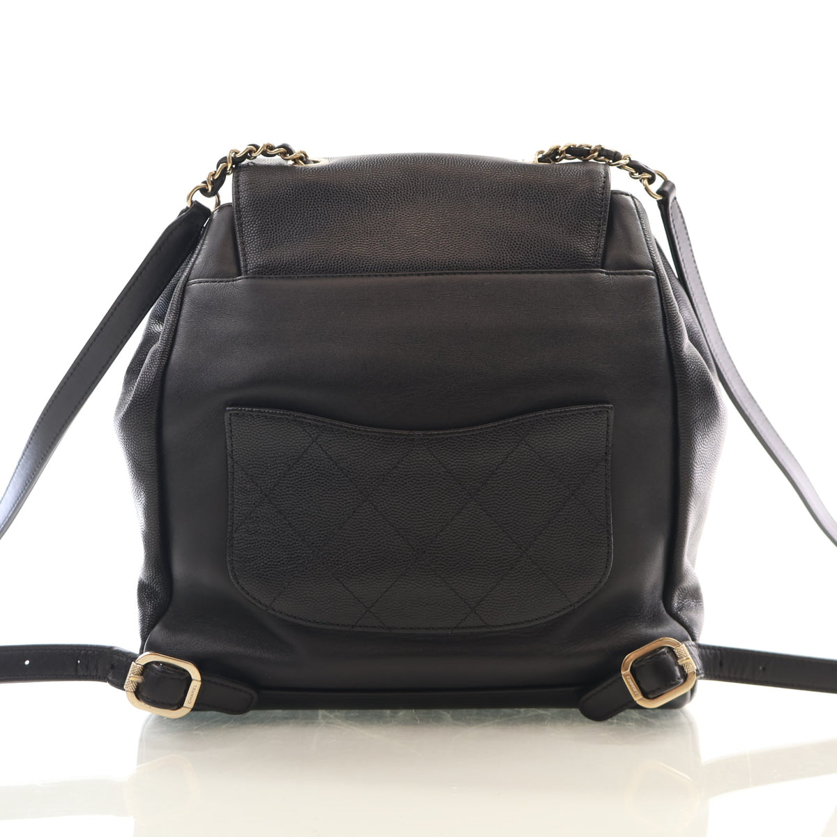 Pre-Owned Chanel Backpack Caviar Leather Business Affinity, back view, photo 13 of 18