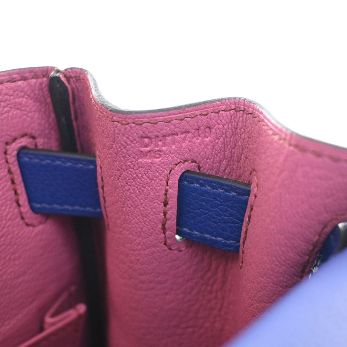Pre-Owned Hermès Kelly 28 Bleu Royal Evercolor Leather Verso, open interior