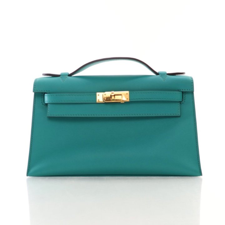 Hermes Bleu Paon Swift Kelly Pochette