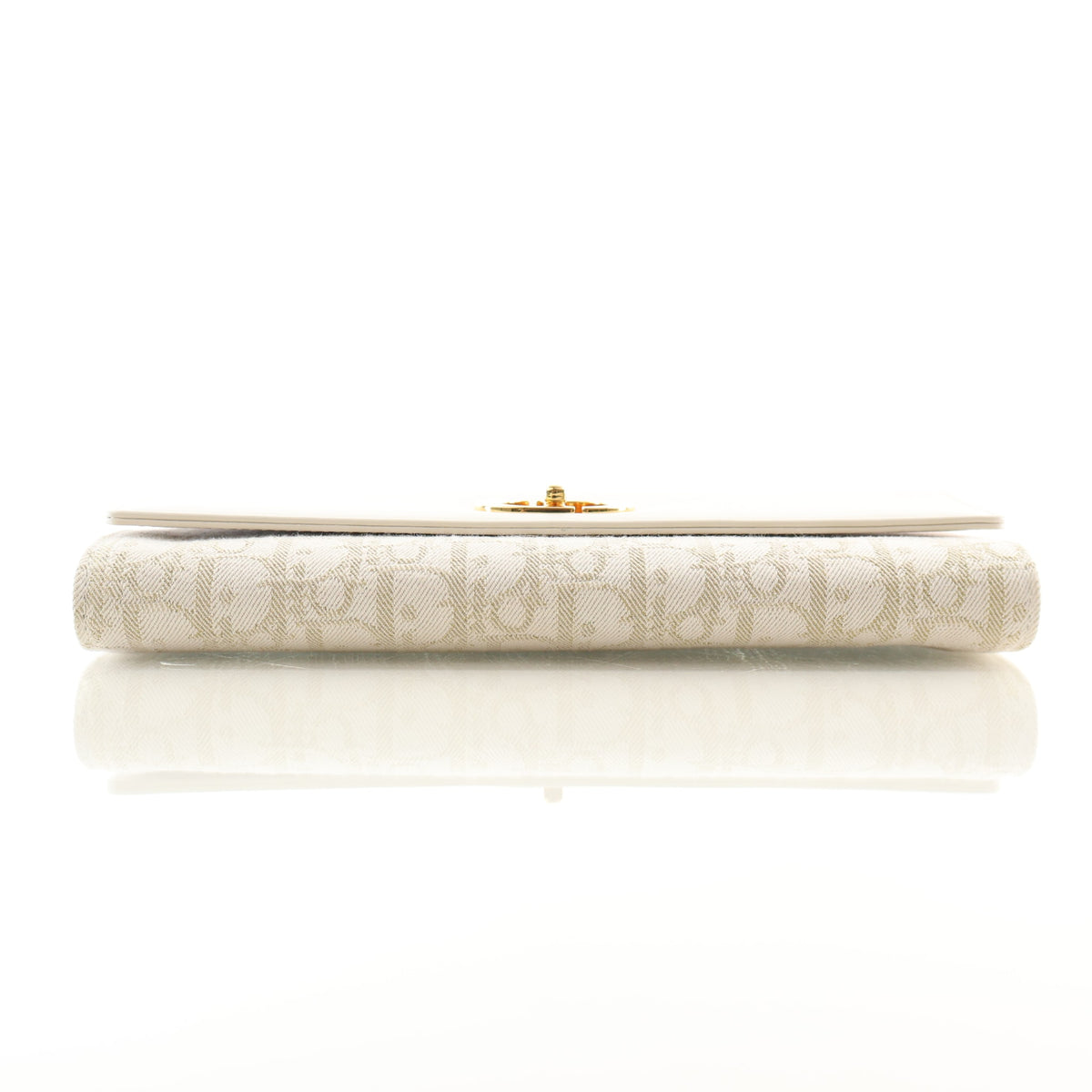 Pre-Owned Christian Dior Top Handle Medium Calfskin Oblique Canvas Miss Caro Pouch, side profile, photo 9 of 15