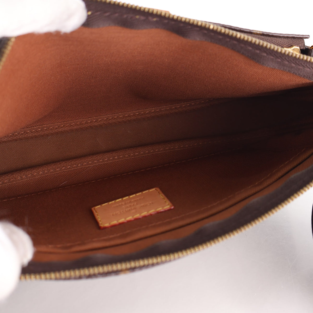 Pre-Owned Louis Vuitton Pochette Canvas Monogram Multi Bag, open interior with lining
