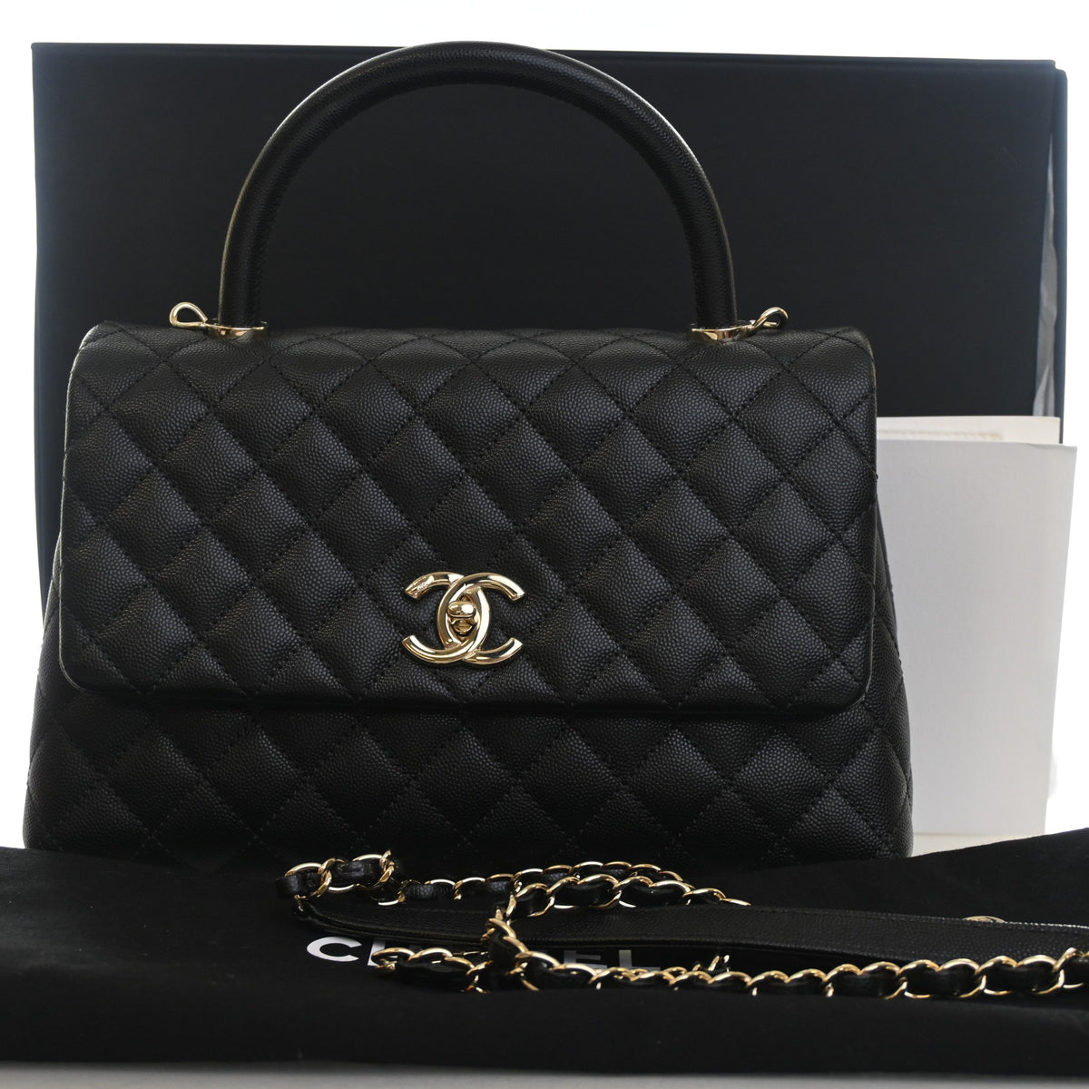 Pre-Owned Chanel Coco Handle Medium Caviar Leather Bag, photo 17 of 17