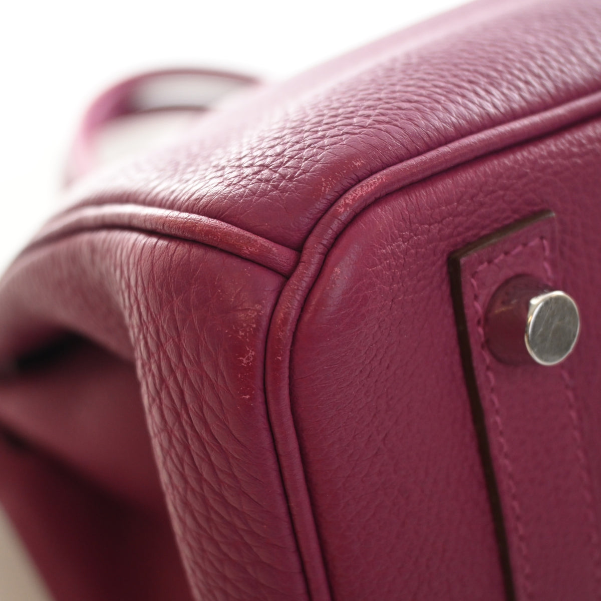 Pre-Owned Hermès Birkin 30 Tosca Togo Leather, corner and edge detail