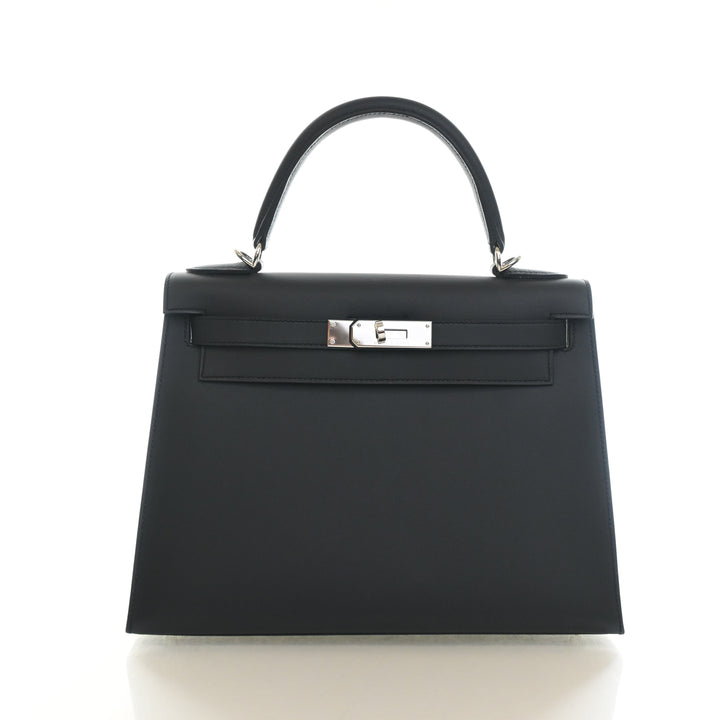 Hermes Bleu Obscur Veau Sombrero Sellier Kelly 28