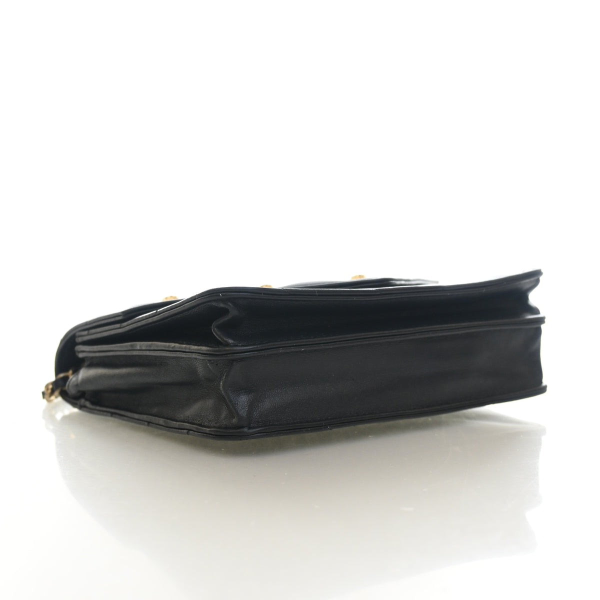 Pre-Owned Chanel Wallet On Chain Lambskin Button WOC, side profile