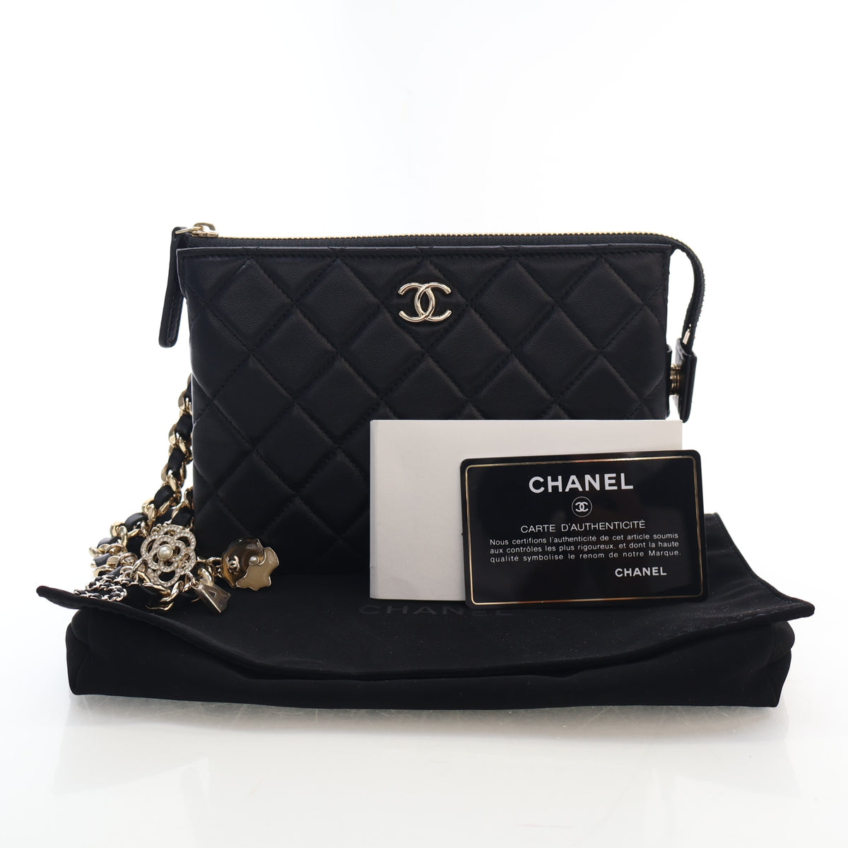 Pre-Owned Chanel Medium Lambskin Coco Charms Pouch, front view, photo 18 of 18