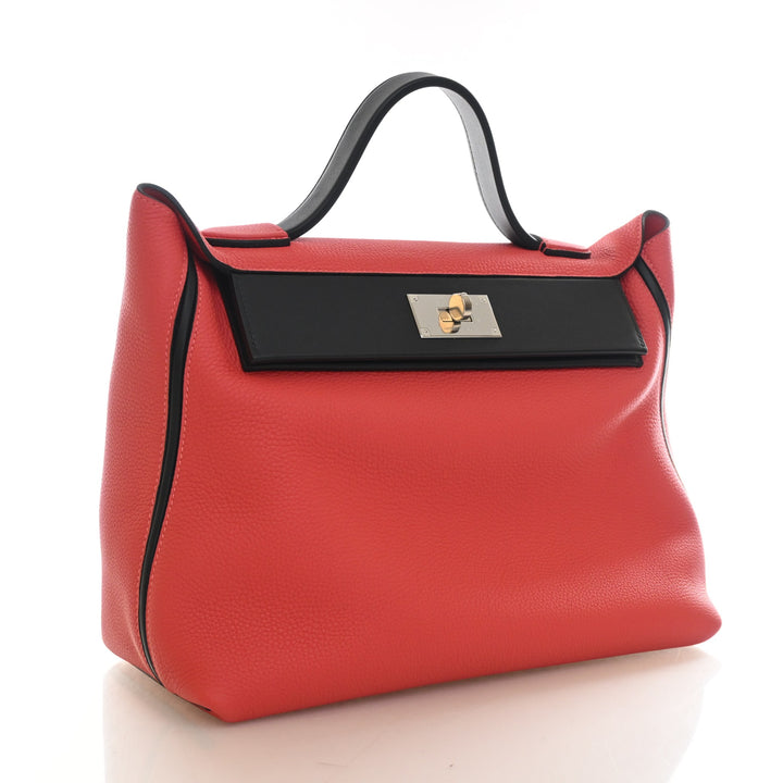 Hermes Rouge Pivoine Clemence 24/24 35