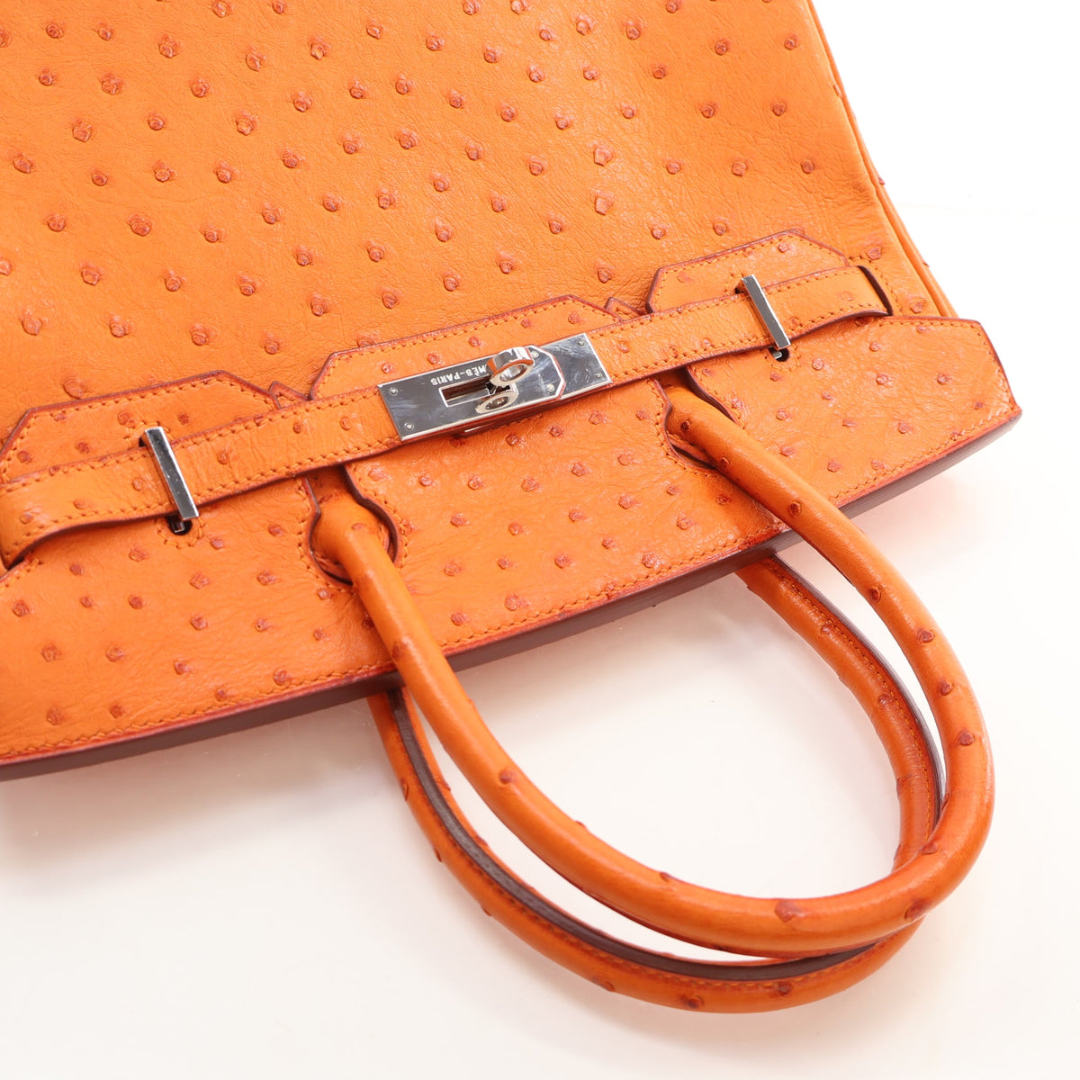 Hermes Vintage Orange H Ostrich Birkin 30, photo 14 of 21