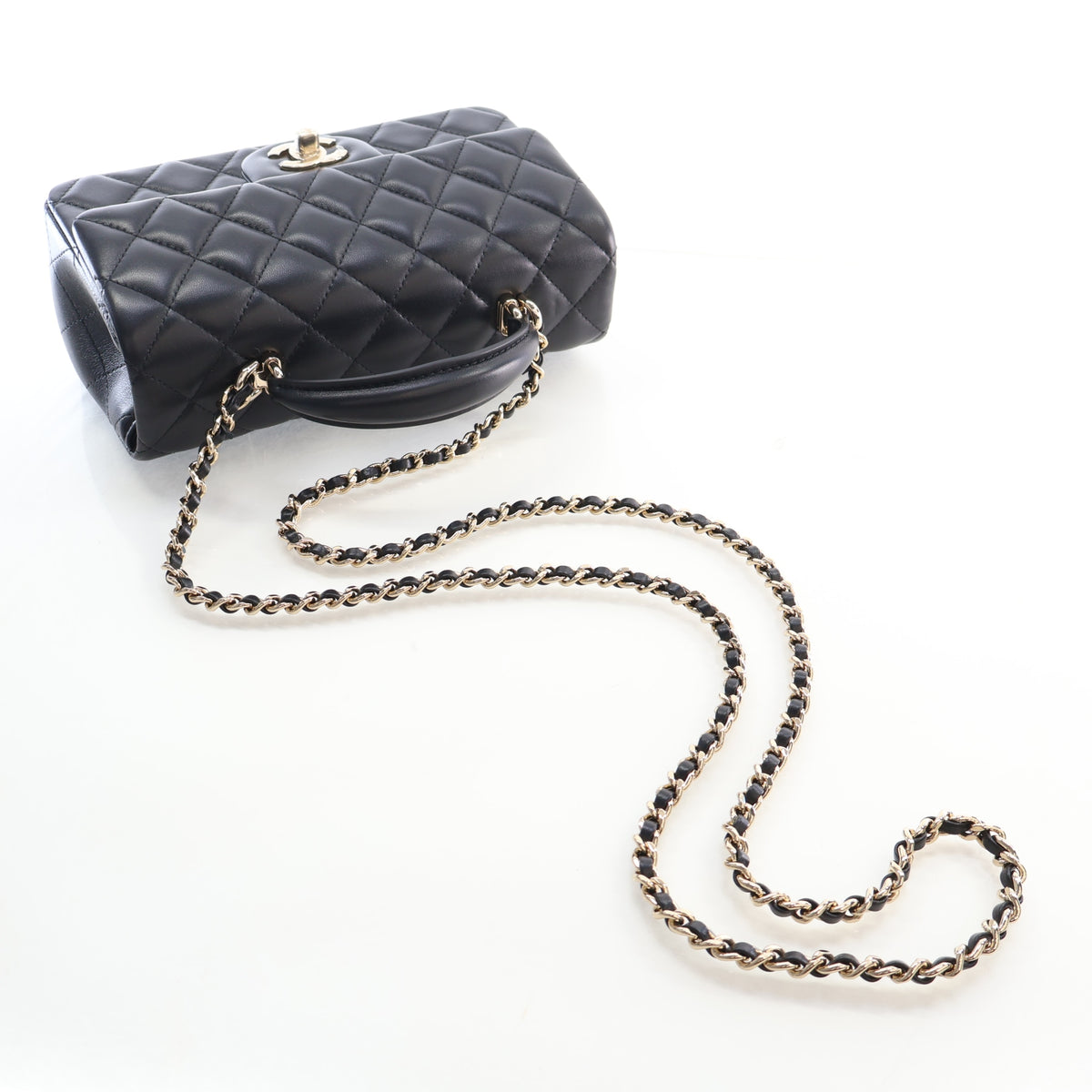 Chanel Mini Lambskin Rectangular Top Handle Classic Flap Bag, photo 10 of 17