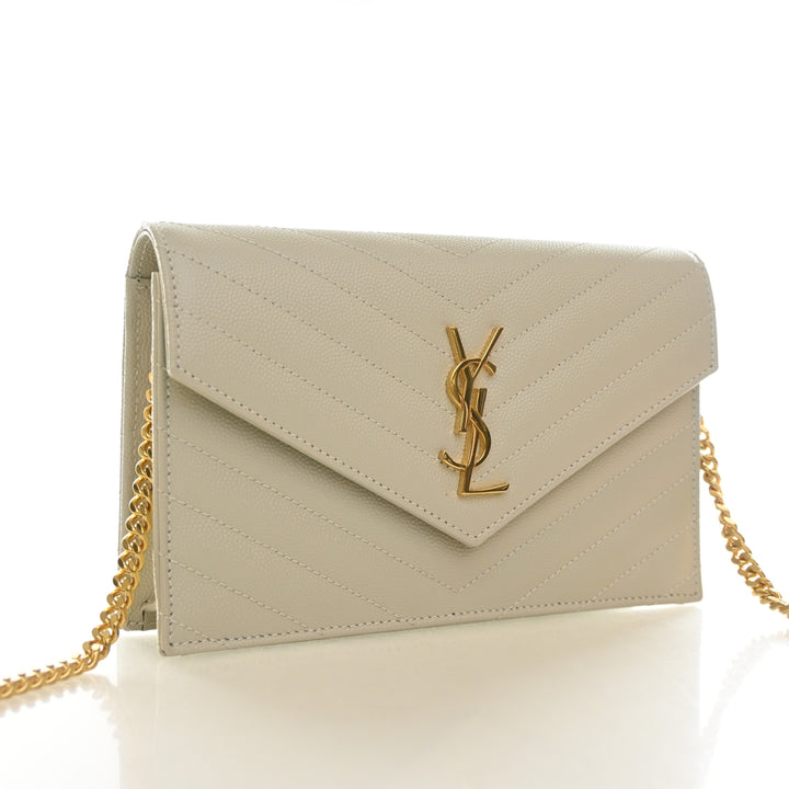 Saint Laurent Calfskin Cassandre Chain Wallet