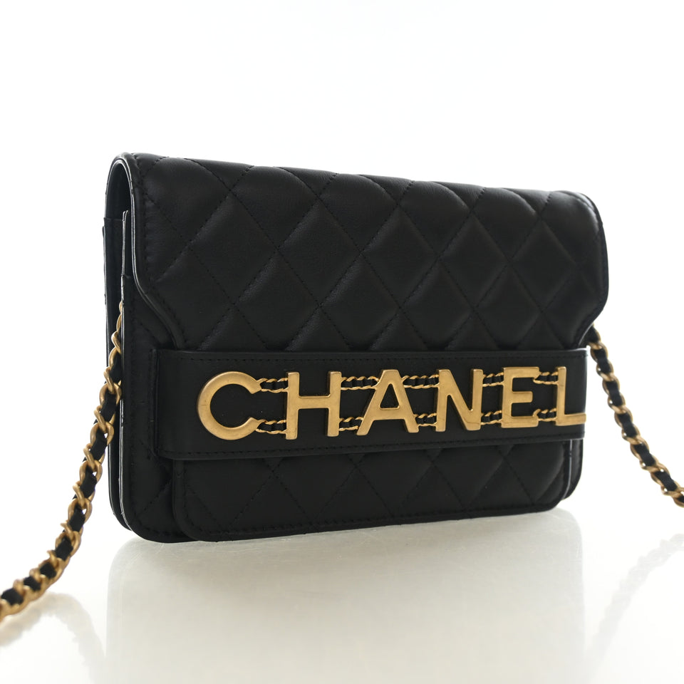 Chanel Small Calfskin Enchained Wallet On Chain (WOC)