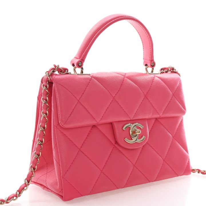 Chanel Mini Caviar Retro Twist Top Handle Flap Bag