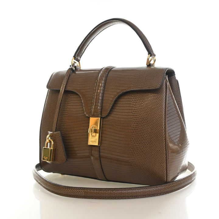 Celine Small Lizard 16 Top Handle Bag