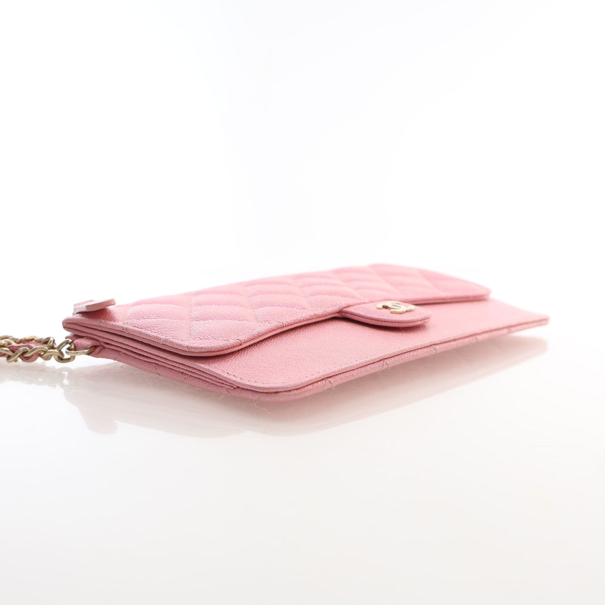 Pre-Owned Chanel Caviar Leather Pouch, side profile