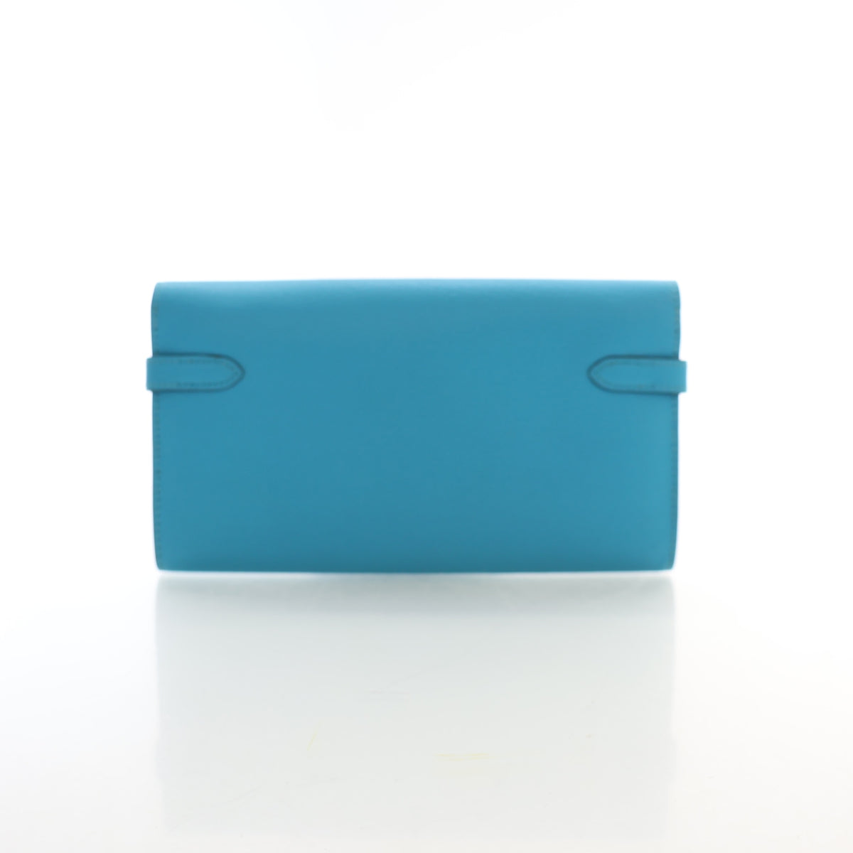 Pre-Owned Hermès Kelly Bleu Azteque Chevre Mysore Leather Classic Lounge Wallet, base view
