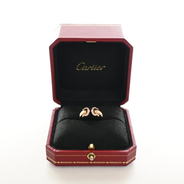 Cartier Small Model Double C Decor Ring Sz 55