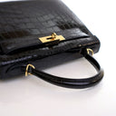 Hermes Noir Alligator Selli...