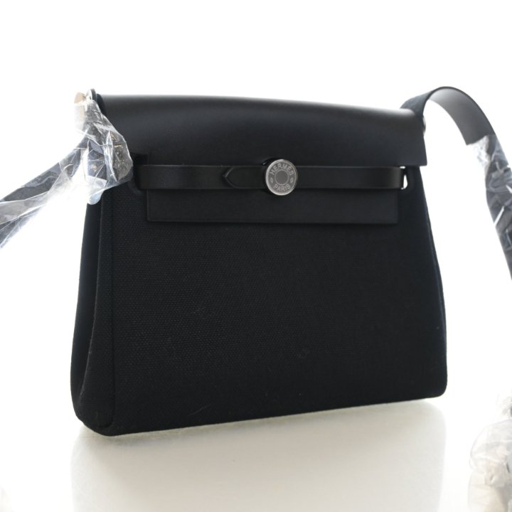 Hermes Noir Toile Mini Herbag Zip 20