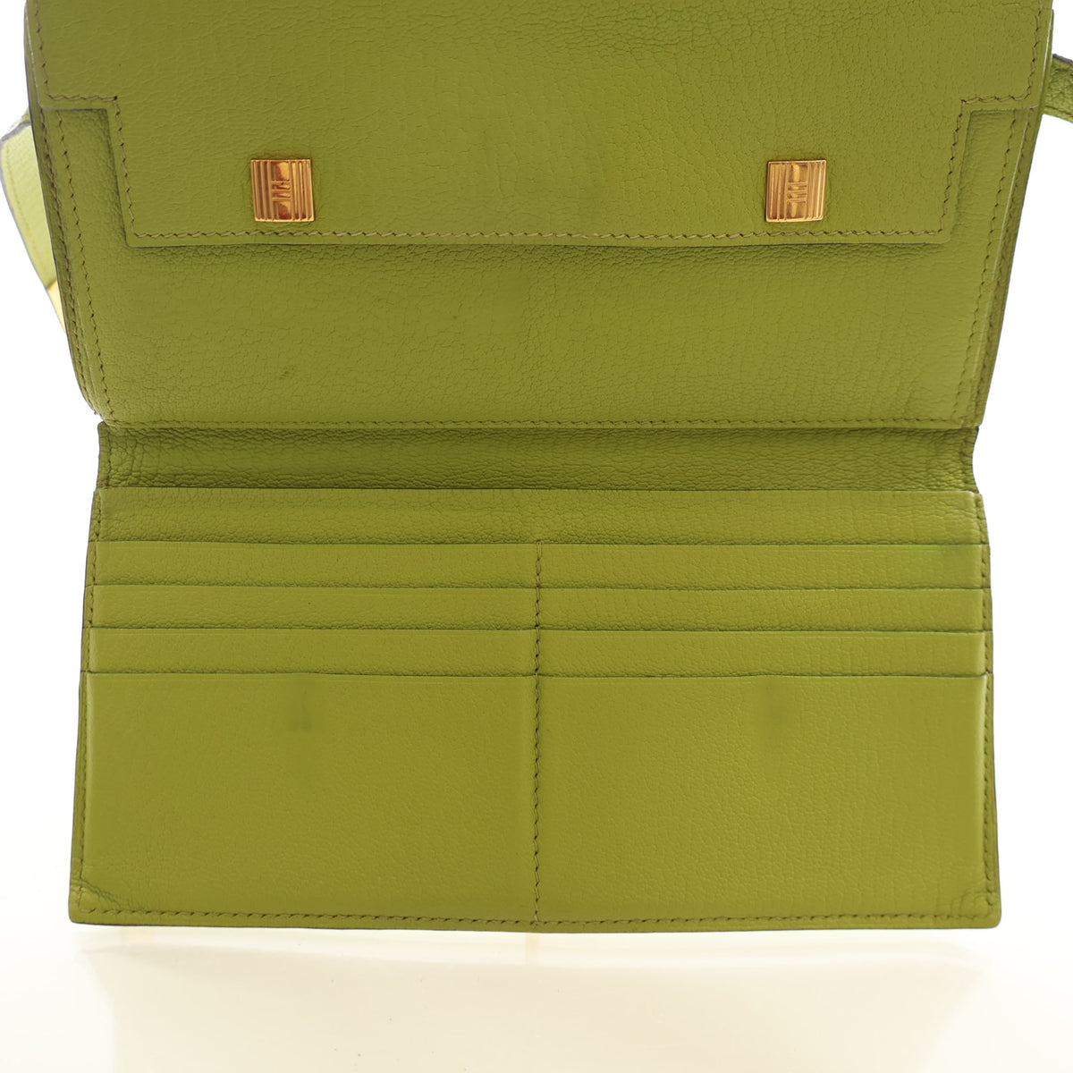 Hermes Vintage Vert Anis Chevre Mysore Kelly Long Wallet, photo 13 of 18