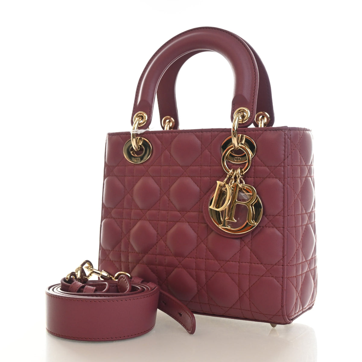 Pre-Owned Christian Dior Lady Dior Small Lambskin My Abcdior, three-quarter view, photo 3 of 15