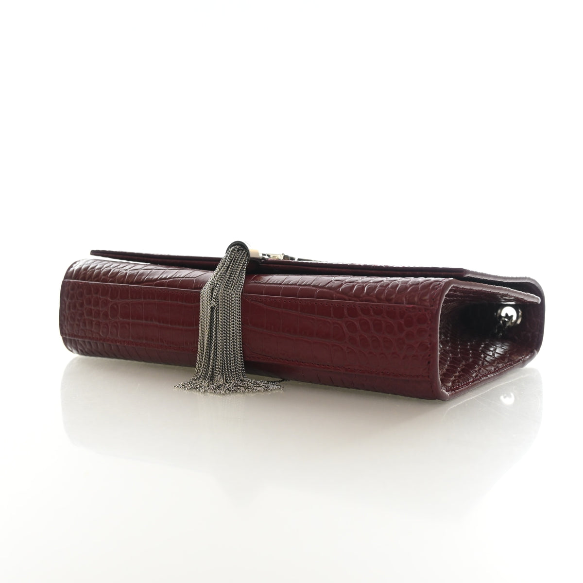 Saint Laurent Medium Crocodile Embossed Leather Kate Tassle Bag, photo 7 of 13