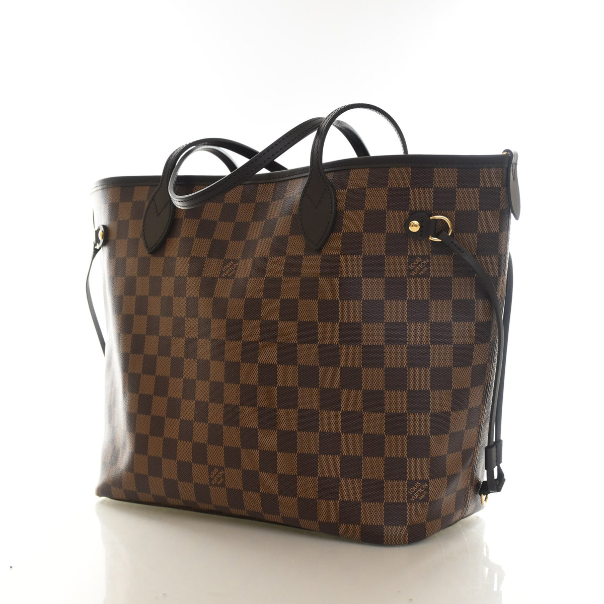 Pre-Owned Louis Vuitton Neverfull MM Damier Ebene Braided, three-quarter view