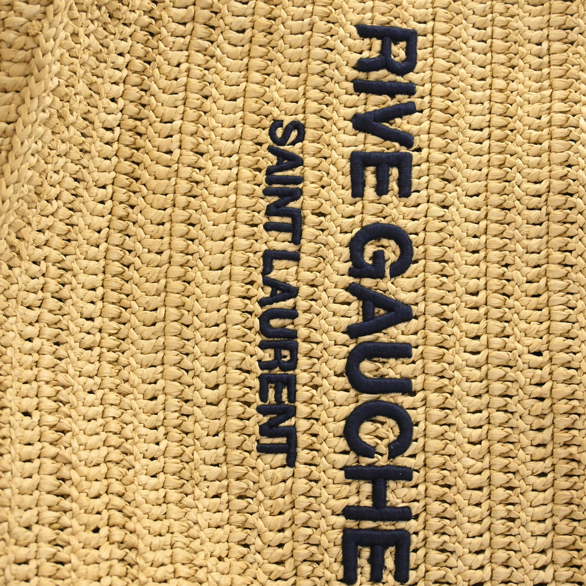 Pre-Owned Saint Laurent Tote Large Raffia Rive Gauche, logo detail, photo 12 of 12
