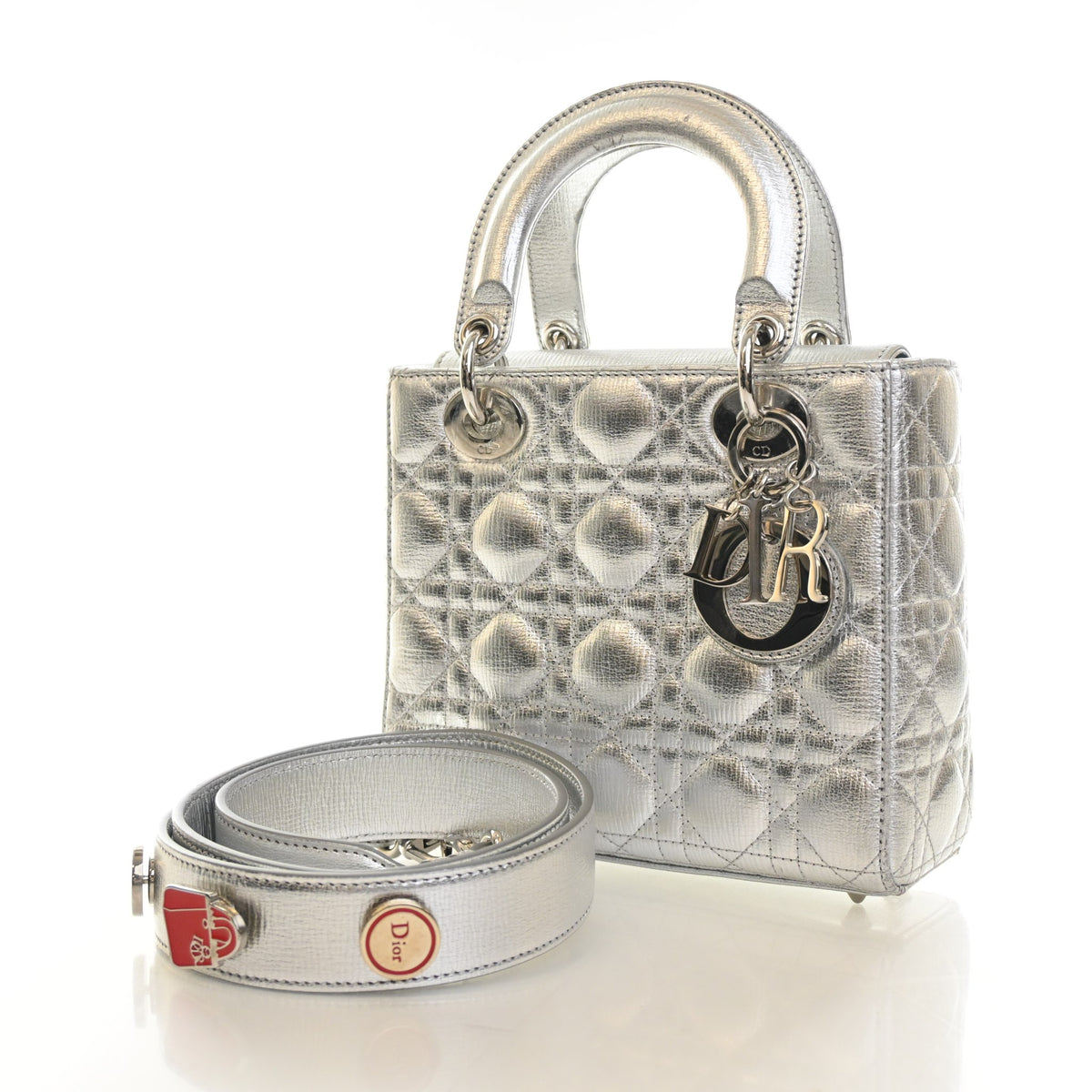 Pre-Owned Christian Dior My Lady Dior Small Calfskin Lucky Badges, front view, photo 3 of 20