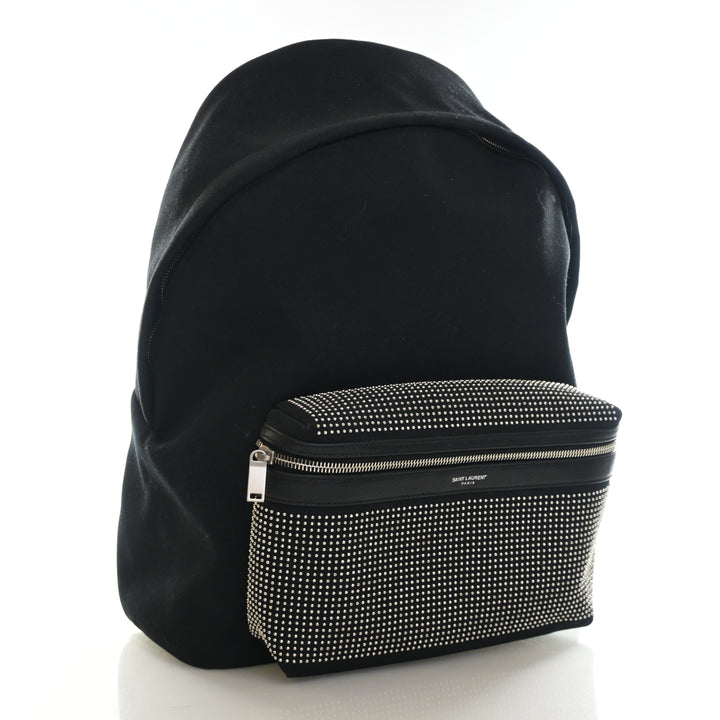Saint Laurent Mixed Fibers Studded Backpack
