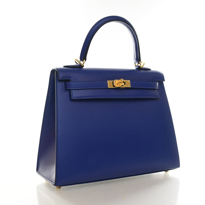 Hermes Bleu Electrique Veau Tadelakt Kelly 25