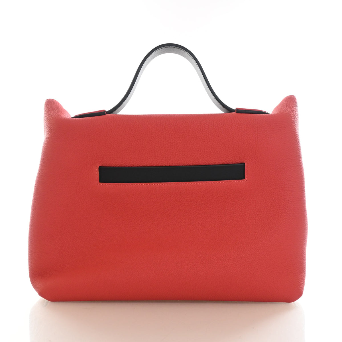 Pre-Owned Hermès 35 Rouge Pivoine Clemence Leather 24/24, back view
