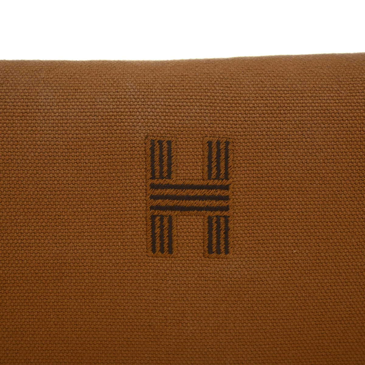 Pre-Owned Hermès Case Large Ocre Toile Bride A Brac Model, logo detail