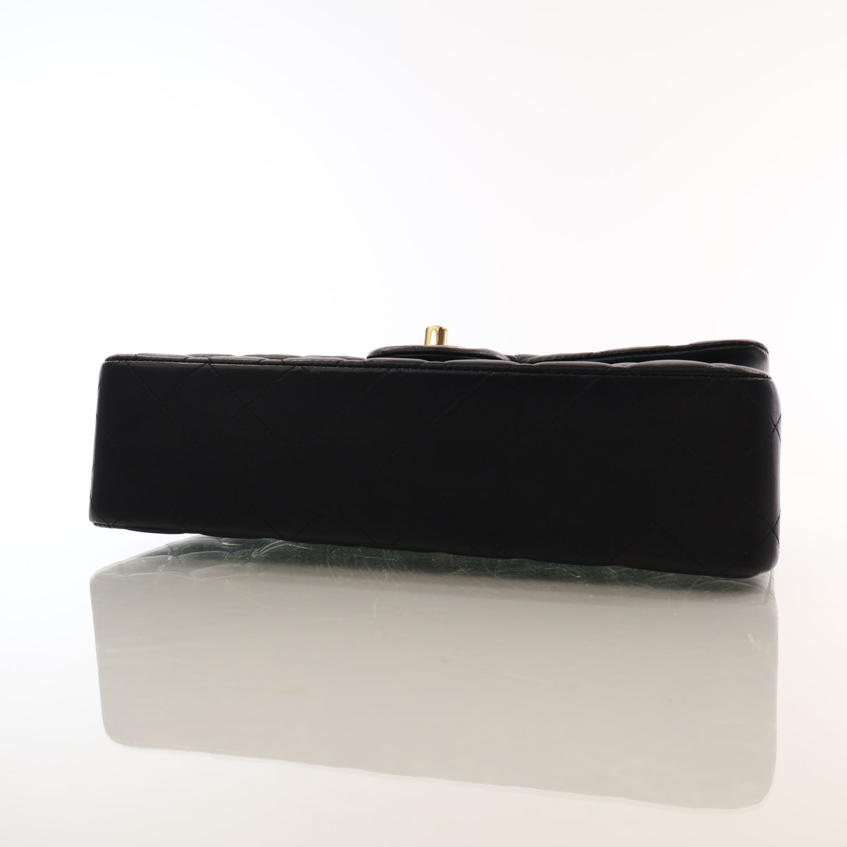 Pre-Owned Chanel Classic Double Flap Medium Lambskin Bag, side profile, photo 7 of 16