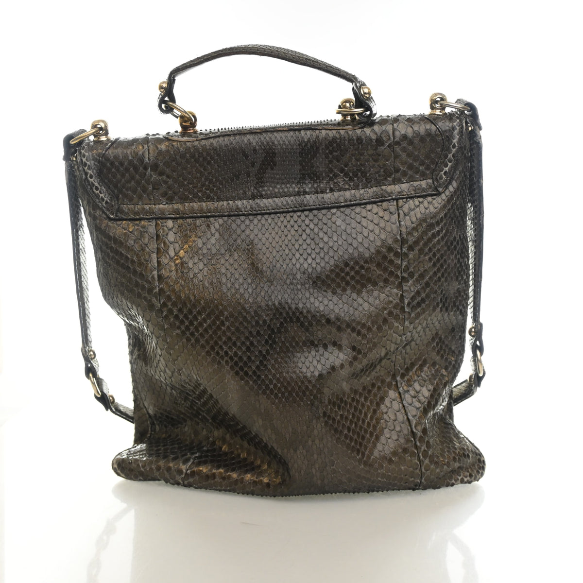 Pre-Owned Gucci Python Britt Messenger Bag, back view