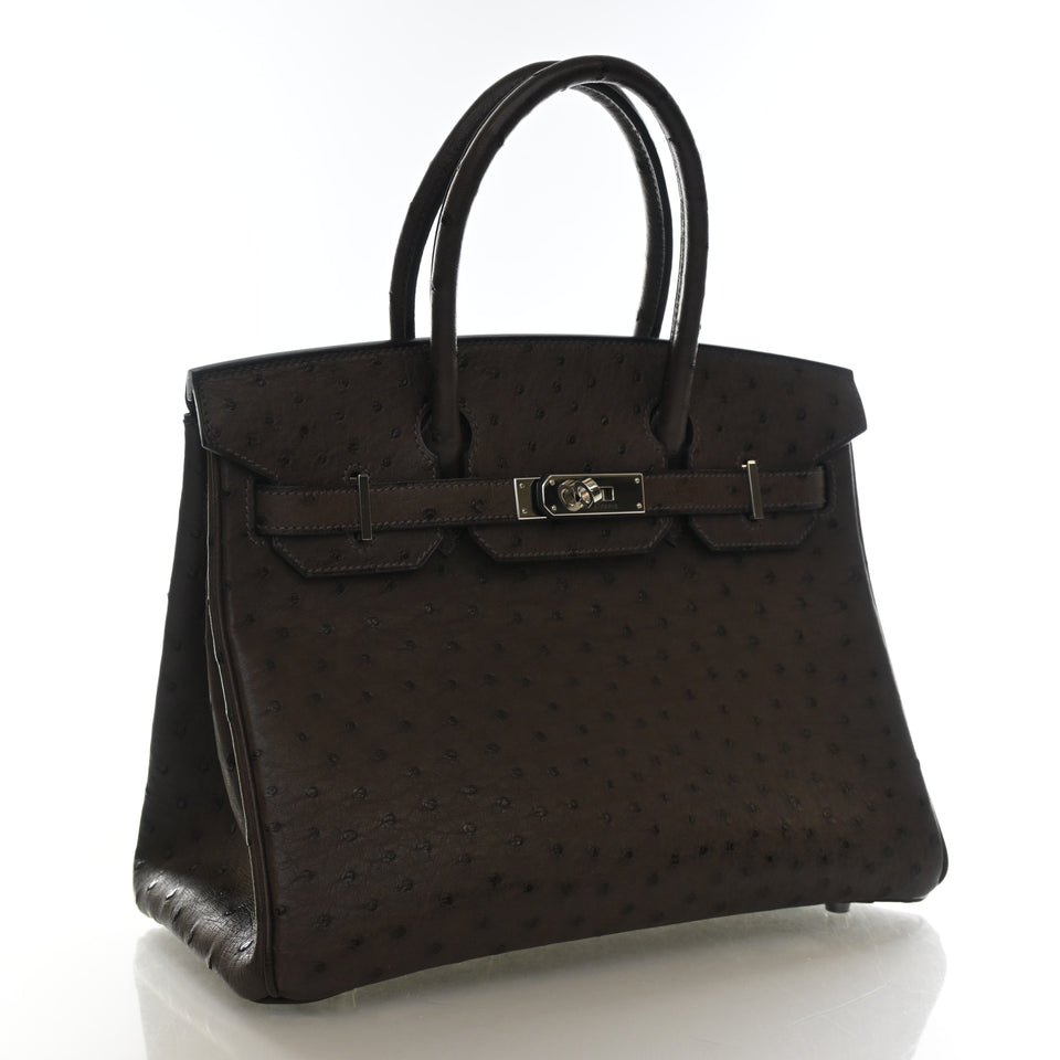 Hermes Vintage Chocolat Ostrich Birkin 30