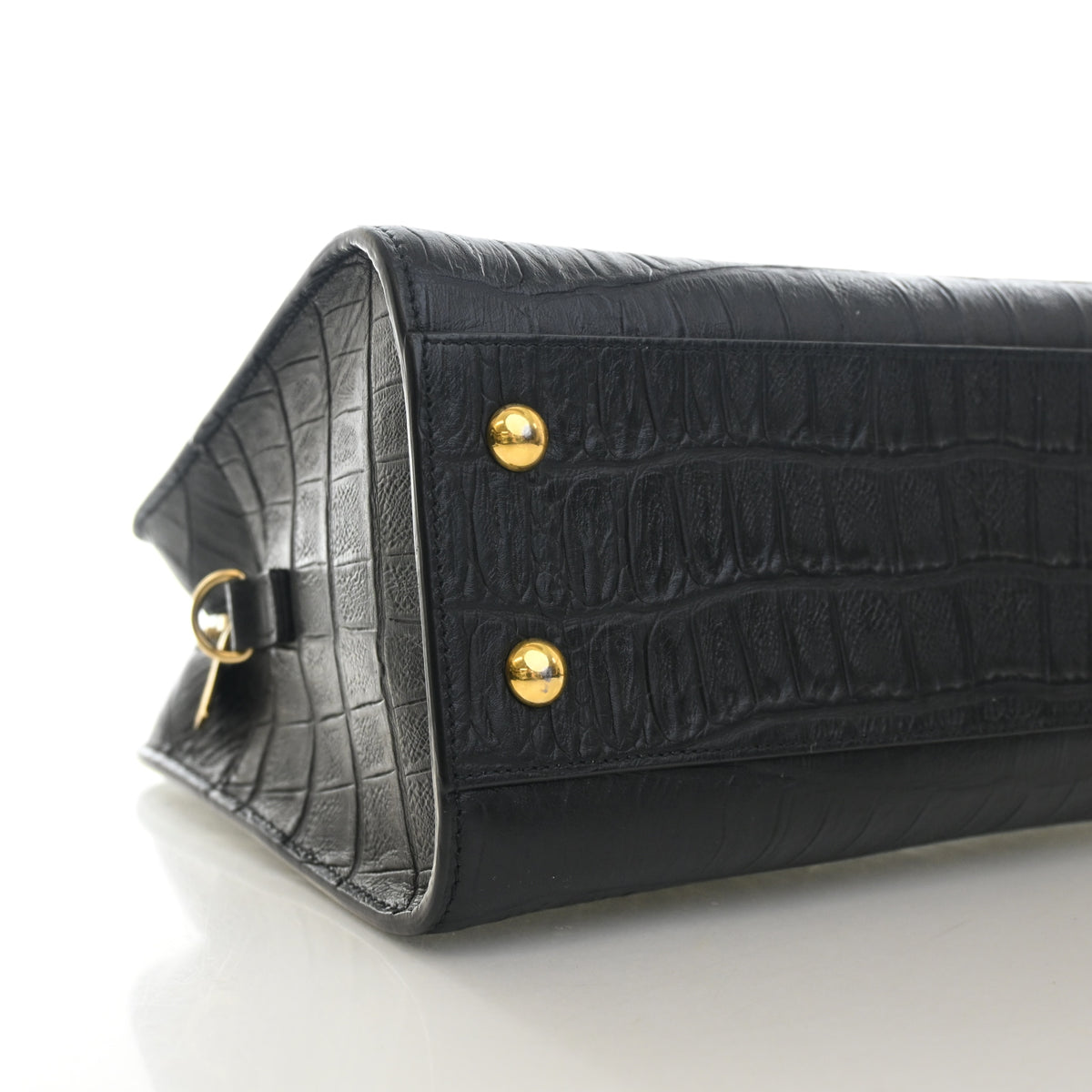 Pre-Owned Saint Laurent Baby Crocodile Leather Embossed Leather Cabas, base view