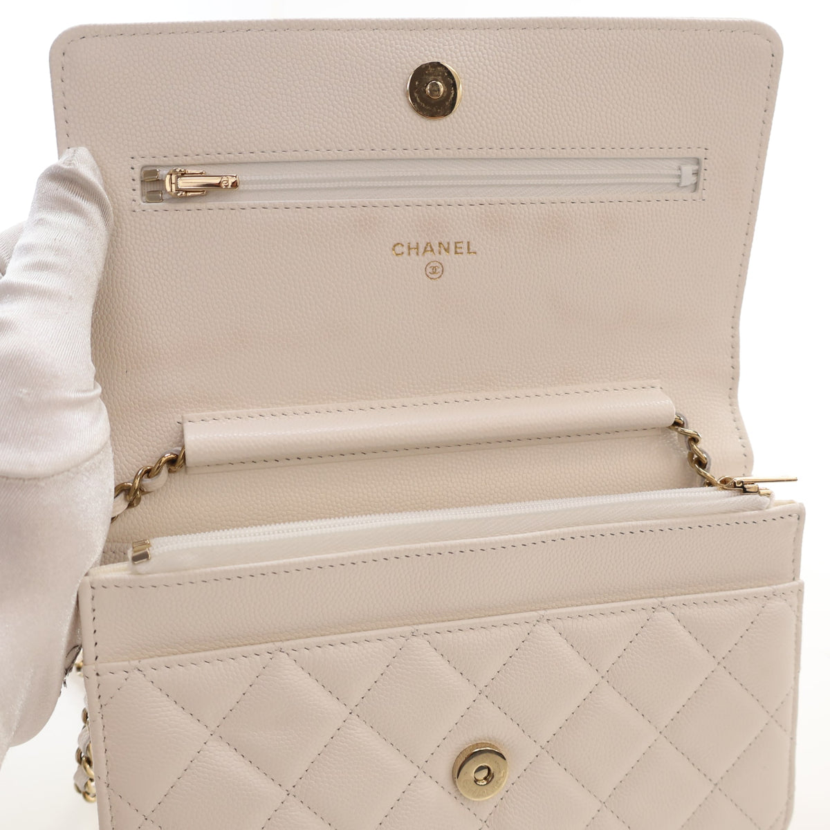 Chanel Caviar CC Wallet On Chain (WOC), photo 12 of 22