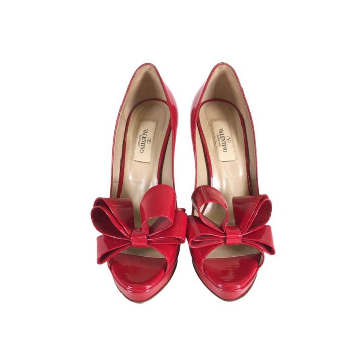 Valentino Bow Patent Heels Sz 36.5