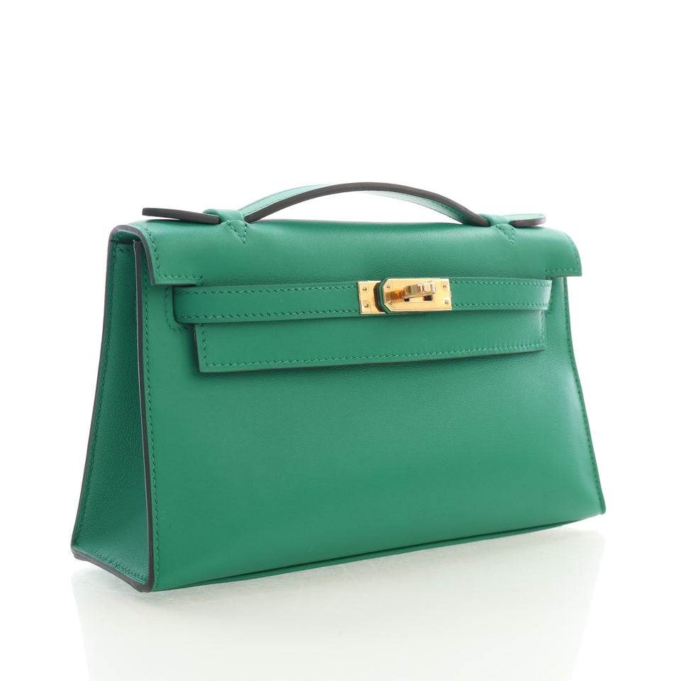Hermes Vert Vertigo Swift Kelly Pochette