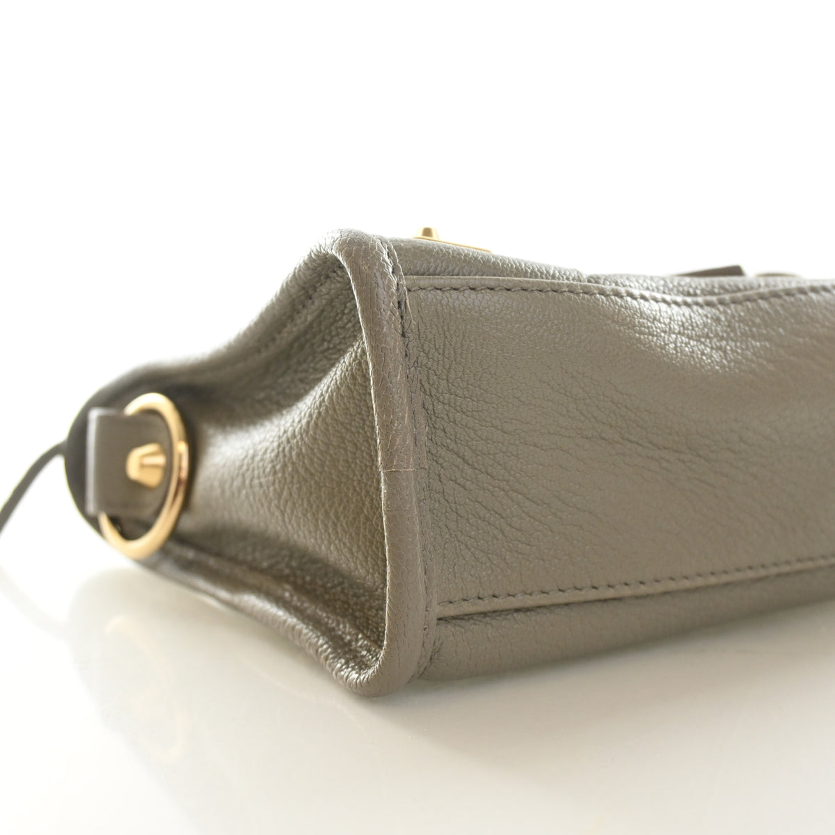 Pre-Owned Balenciaga Mini Goatskin Metallic Edge City, side view