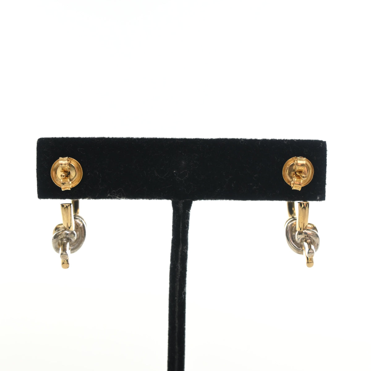 Pre-Owned Bottega Veneta Knot Earrings, gold hardware close-up, photo 9 of 10