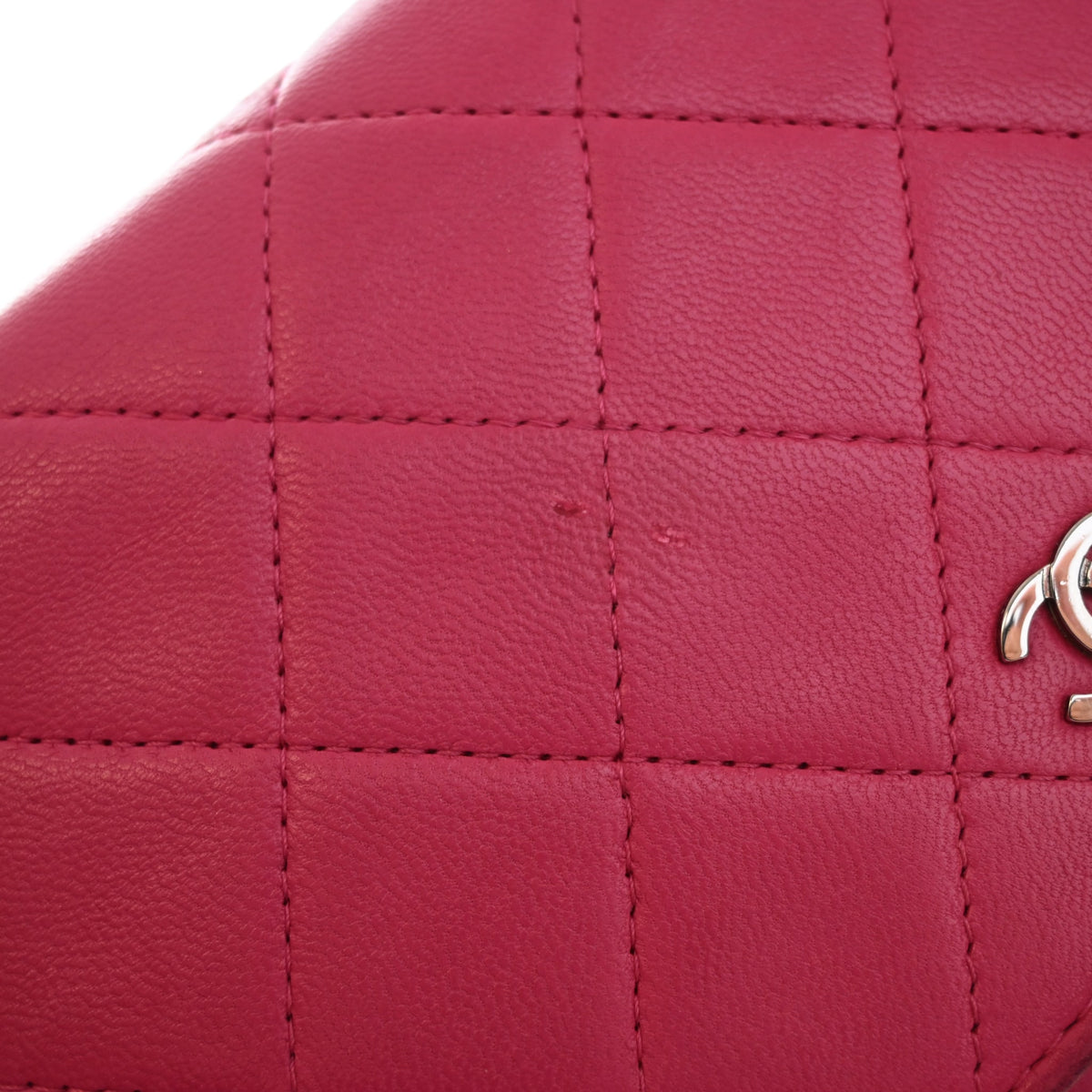 Pre-Owned Chanel Wallet On Chain Lambskin Classic WOC, silver embossed logo detail, photo 15 of 25