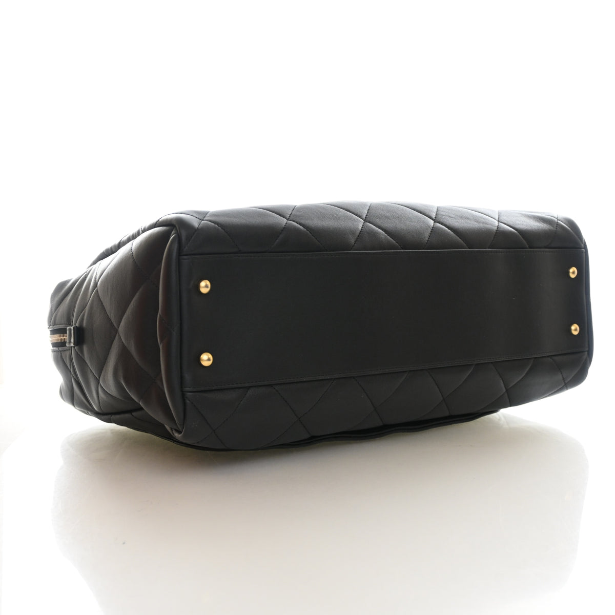 Pre-Owned Chanel Maxi Calfskin Travel Bowling Bag, base view