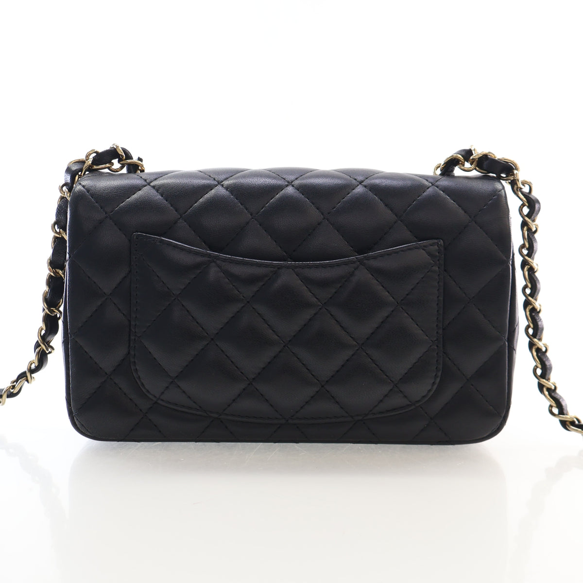Pre-Owned Chanel Flap Bag Small Lambskin Classic Single, back view