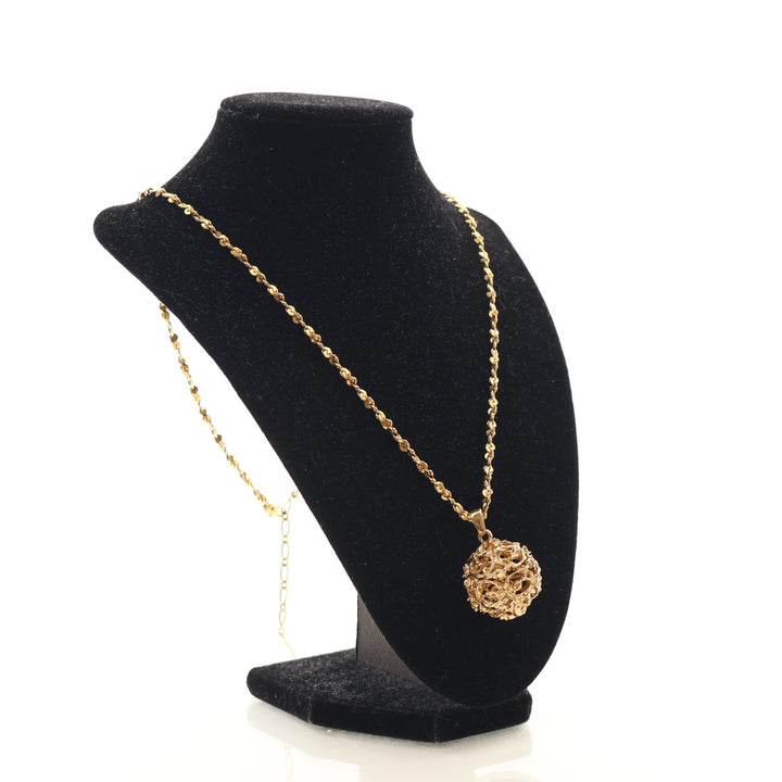 Saint Laurent Vintage Arabesque Ball Pendant Necklace.