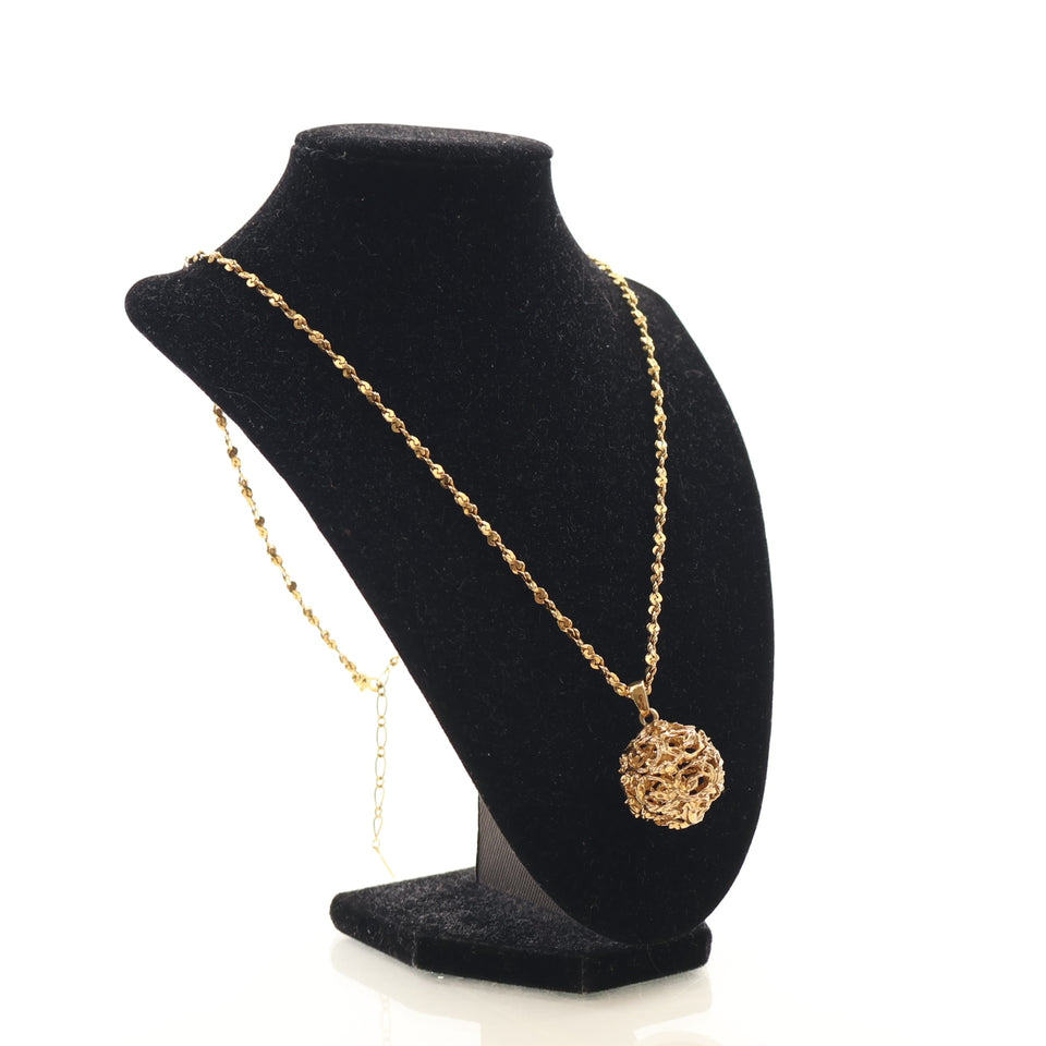 Saint Laurent Vintage Arabesque Ball Pendant Necklace.