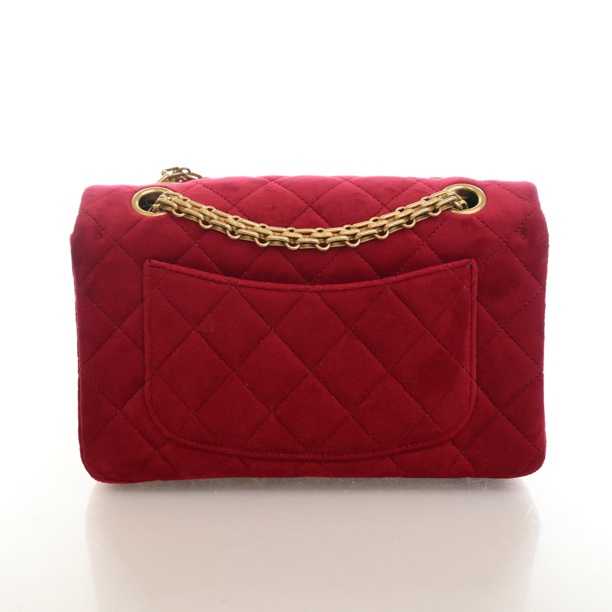 Pre-Owned Chanel Flap Bag 224 Velvet Reissue 2.55, back view